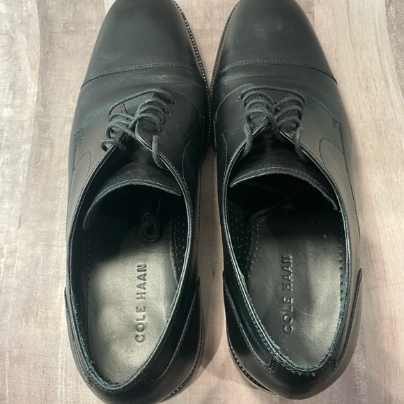 Cole Haan Black Leather Benton Cap Toe Oxford II Dress Shoes C24121 sz: US 11 M - Picture 7 of 13